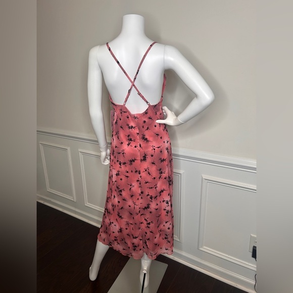 Women’s Flocked Mesh Midi Slip Dress Wild Fable Pink/Black, M - Picture 9 of 13